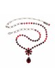 Roxannes - Mariana Jewellery Colier placat cu Argint 925, Cristale Swarovski, Lady In Red by  Rosu Femei