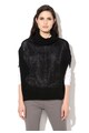 Sisley Pulover tip poncho negru cu guler inalt Femei