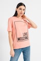 Love Moschino Памучна тениска с уголемено лого Жени
