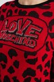 Love Moschino Пуловер с животинска шарка и лого Жени