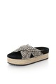 Pepe Jeans London Papuci flatform alb prafuit cu negru Rodeo Femei