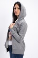Timeout Cipzáros pulóver kapucnival és hímzett részlettel női