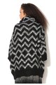 United Colors of Benetton Cardigan cu model in zigzag negru si gri Femei