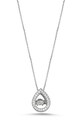 FAVORI JEWELLERY Colier din aur alb de 18K cu pandantiv lacrima cu diamant Femei