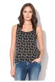 Andy Warhol by Pepe Jeans Top negru cu alb prafuit cu imprimeu floral si margele Prisma Femei