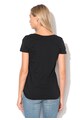 Fashion Days Tricou negru cu imprimeu logo Signature Femei