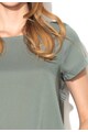 French Connection Bluza verde reseda din material mixte cu garnituri striate Polly Femei