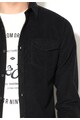 Jack & Jones Camasa slim fit neagra din material fleece Johnson Barbati