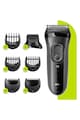 Braun Aparat de ras electric  Series 3 3000BT ProSkin Wet&Dry, MicroComb, cap de tuns, 5 piepteni, Saculet de calatorie, Negru Barbati