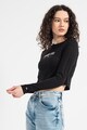 Tommy Jeans Bluza crop din bumbac organic cu imprimeu logo Essential Femei