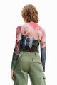 DESIGUAL Bluza crop de plasa Femei