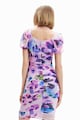 DESIGUAL Rochie bodycon cu imprimeu floral si design drapat Femei