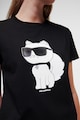 Karl Lagerfeld Tricou de bumbac organic cu imprimeu Femei