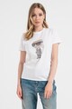 Karl Lagerfeld Тениска от органичен памук с декоративни камъни Ikonik 2.0 Жени