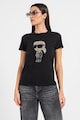 Karl Lagerfeld Ikonik 2.0 Organikuspamut póló strasszköves díszítéssel női
