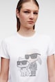 Karl Lagerfeld Tricou de bumbac organic cu strasuri Femei