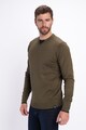 KVL by KENVELO Kontrasztos nyakú finomkötött pulóver férfi