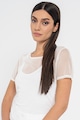 DKNY Tricou de plasa cu decolteu la baza gatului Femei