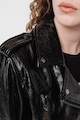 DKNY Jacheta din piele ecologica cu buzunare multiple Femei