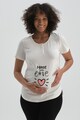 DAGI Tricou cu fenta cu nasturi si imprimeu pentru gravide Femei