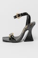 Versace Jeans Couture Sandale de piele ecologica cu toc evazat Femei