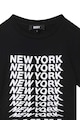 DKNY Памучна тениска с контрастна щампа Момичета