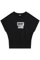 DKNY Tricou cu imprimeu logo si maneci liliac Fete