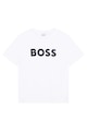 BOSS Kidswear Tricou din bumbac cu imprimeu logo contrastant Baieti