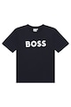 BOSS Kidswear Tricou din bumbac cu imprimeu logo contrastant Baieti