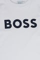 BOSS Kidswear Kerek nyakú felső kontrasztos logóval Fiú