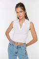 Trendyol Crop top hegyes gallérral női