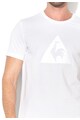 Le Coq Sportif Tricou alb cu decolteu la baza gatului si logo frontal Barbati