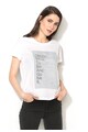 Silvian Heach Collection, Tricou alb cu aplicatie de sifon Clusone Femei