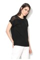 Sisley Bluza neagra cu segment transparent Femei