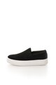 Steve Madden Pantofi slip-on flatform negri de piele intoarsa Gills Femei