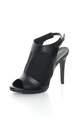 Sisley Sandale slingback negre cu varf decupat Femei