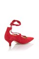Zee Lane Pantofi rosii de piele intoarsa cu siret Femei