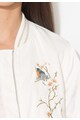 Zee Lane Denim Jacheta bomber alba cu broderii florale Femei