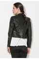 Zee Lane Denim Jacheta biker neagra cu fermoar Femei