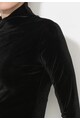 Zee Lane Denim Bluza neagra catifelata cu mansete plisate si guler inalt Femei