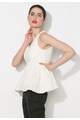 Zee Lane Denim Top peplum alb cu romburi in relief Femei