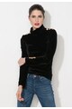 Zee Lane Denim Bluza neagra catifelata cu guler inalt Femei