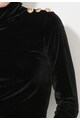 Zee Lane Denim Bluza neagra catifelata cu guler inalt Femei