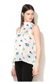 Andy Warhol by Pepe Jeans Bluza alba fara maneci cu model in nuante de albastru Opal Femei