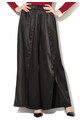 Glamorous Fusta-pantalon neagra de satin cu slit adanc Femei