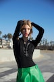 Mitiliane Couture Szűk fazonú felső bőrrészletekkel női
