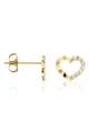 L'Instant D'or Szív alakú 9 karátos arany fülbevaló cirkóniával díszítve női