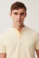 OVS Texturált póló gombos hasítékkal férfi