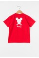 Disney Tricou rosu cu imprimeu alb Mickey Baieti