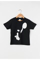 Disney Tricou negru cu imprimeu alb Mickey Fete